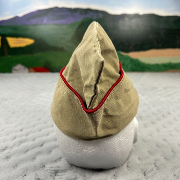 VINTAGE Garrison US Army Khaki Envelope Cap Size 7 M-1950 Dated 1950 Military - Picture 4 of 8